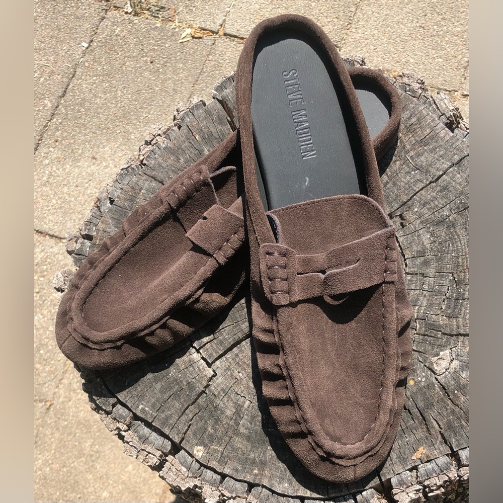 Steve Madden RAFE Dark Brown Suede Mule SZ 10 NWOT